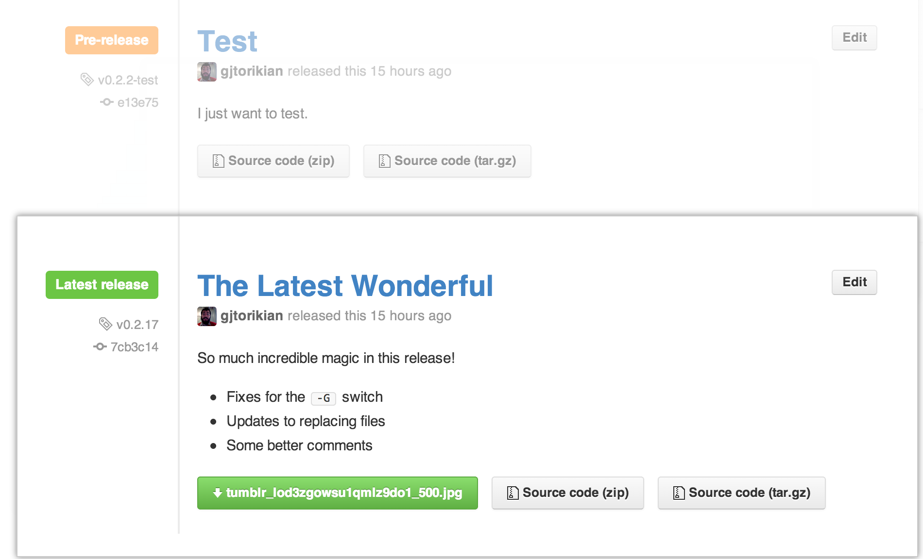 github-releases-listing
