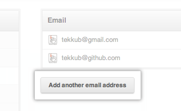 Email addition button